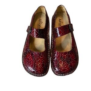 Algeria Paloma Mary Jane Slip On Clogs-Patent Crackle Size 40